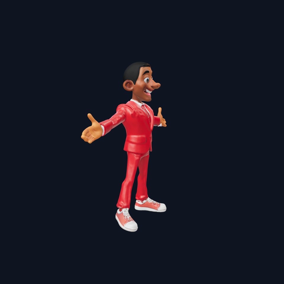 Red Suit Character Rigged and Animated for Games and VR